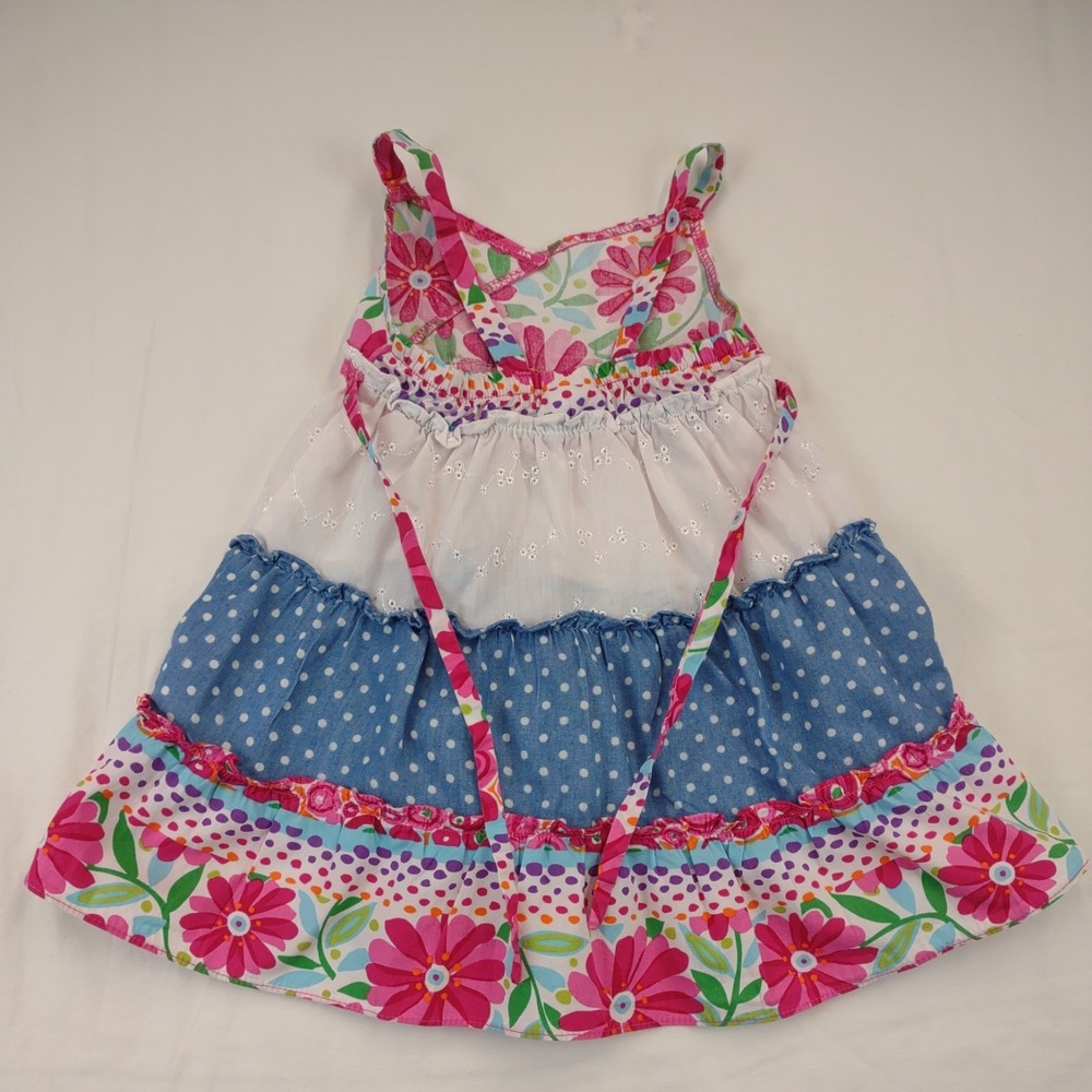Sweet Heart Rose Girls 2t Dress Layered Floral Cottage Quilt Pink Blue Feminine‎ - Picture 3 of 3
